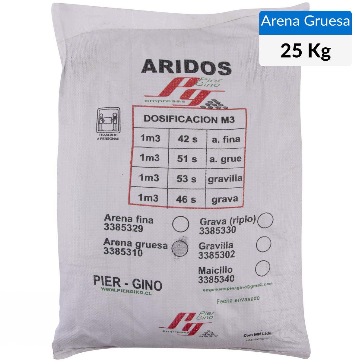 GENERICO - arena gruesa 25 kilos