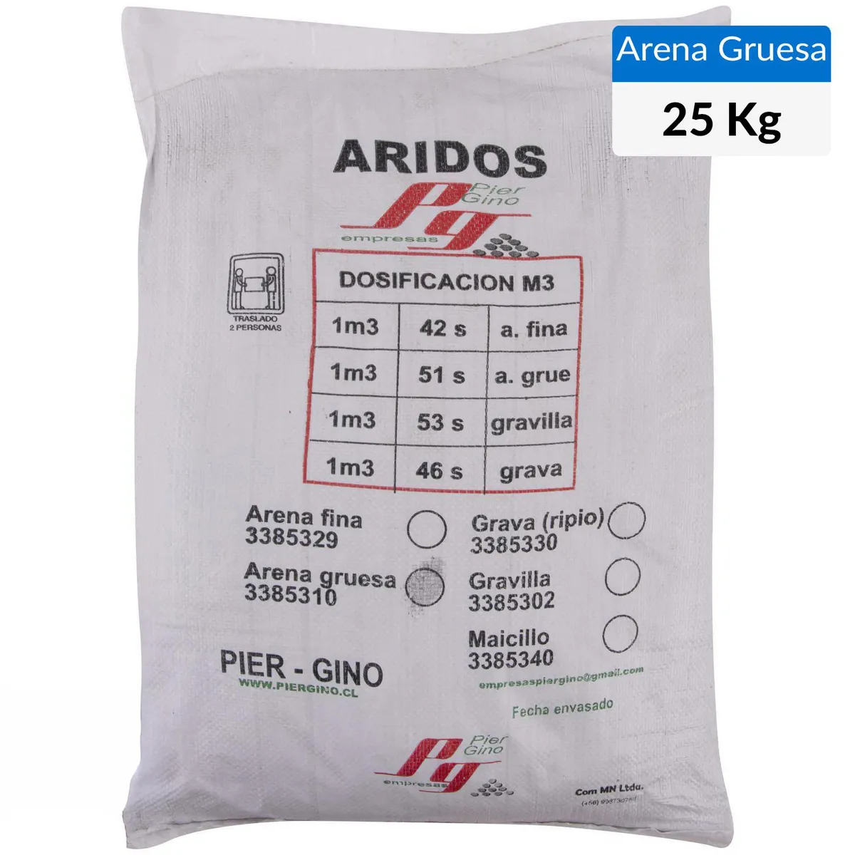 GENERICO - arena gruesa 25 kilos