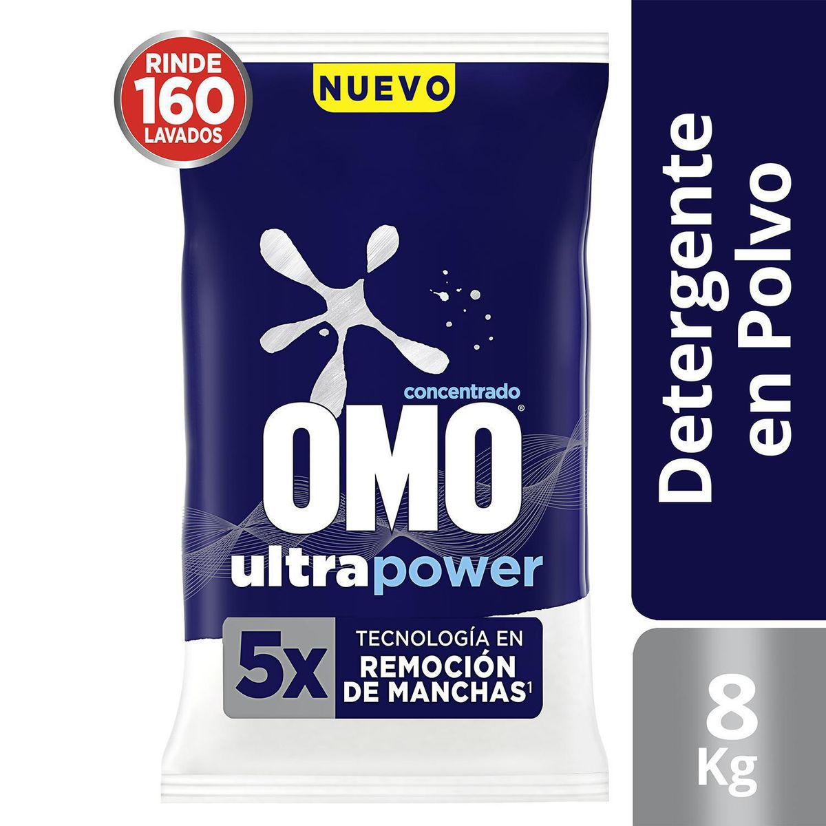 OMO - Detergente En Polvo Omo Acelerador Remoción de Manchas 8 Kg 60 Lavados