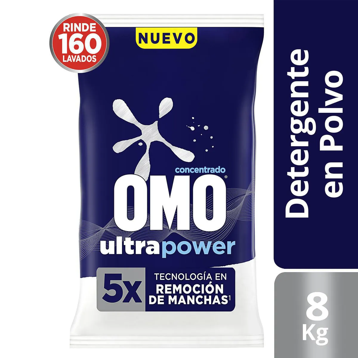 OMO - Detergente En Polvo Omo Acelerador Remoción de Manchas 8 Kg 60 Lavados