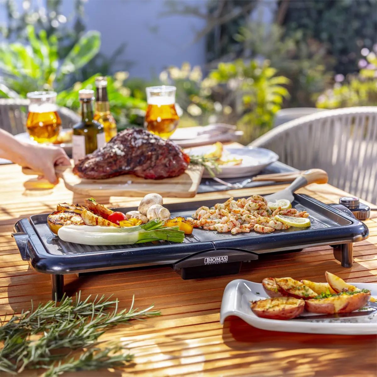 THOMAS - Parrilla Eléctrica 2000 W Negro TH-205
