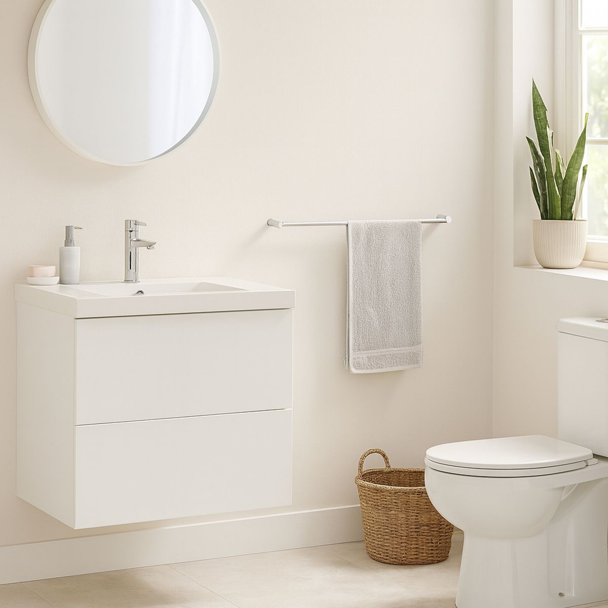 SENSI DACQUA - Toallero barra cromado 60 cm