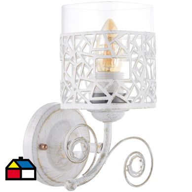 Apliqu Viseu metal y vidrio blanco con dorado.