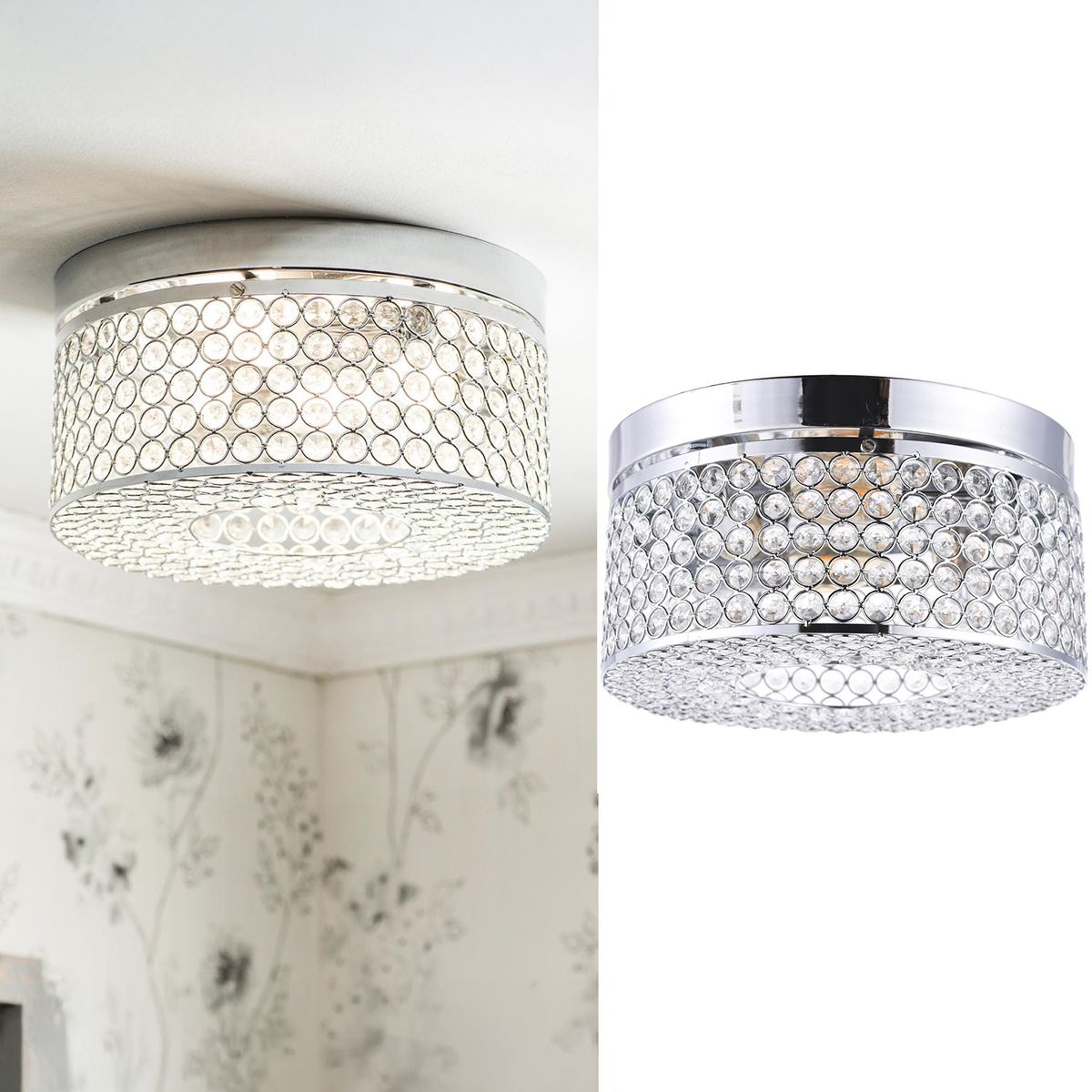 JUST HOME COLLECTION - Lámpara Techo Faro 4 Luces Vidrio