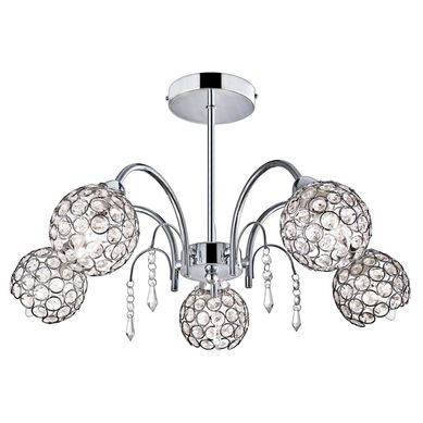 Lmpara de Colgar Cristal Almada 5 Luces Gris