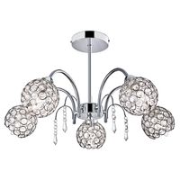 Lámpara Colgante Almada Cristal Acero Gris