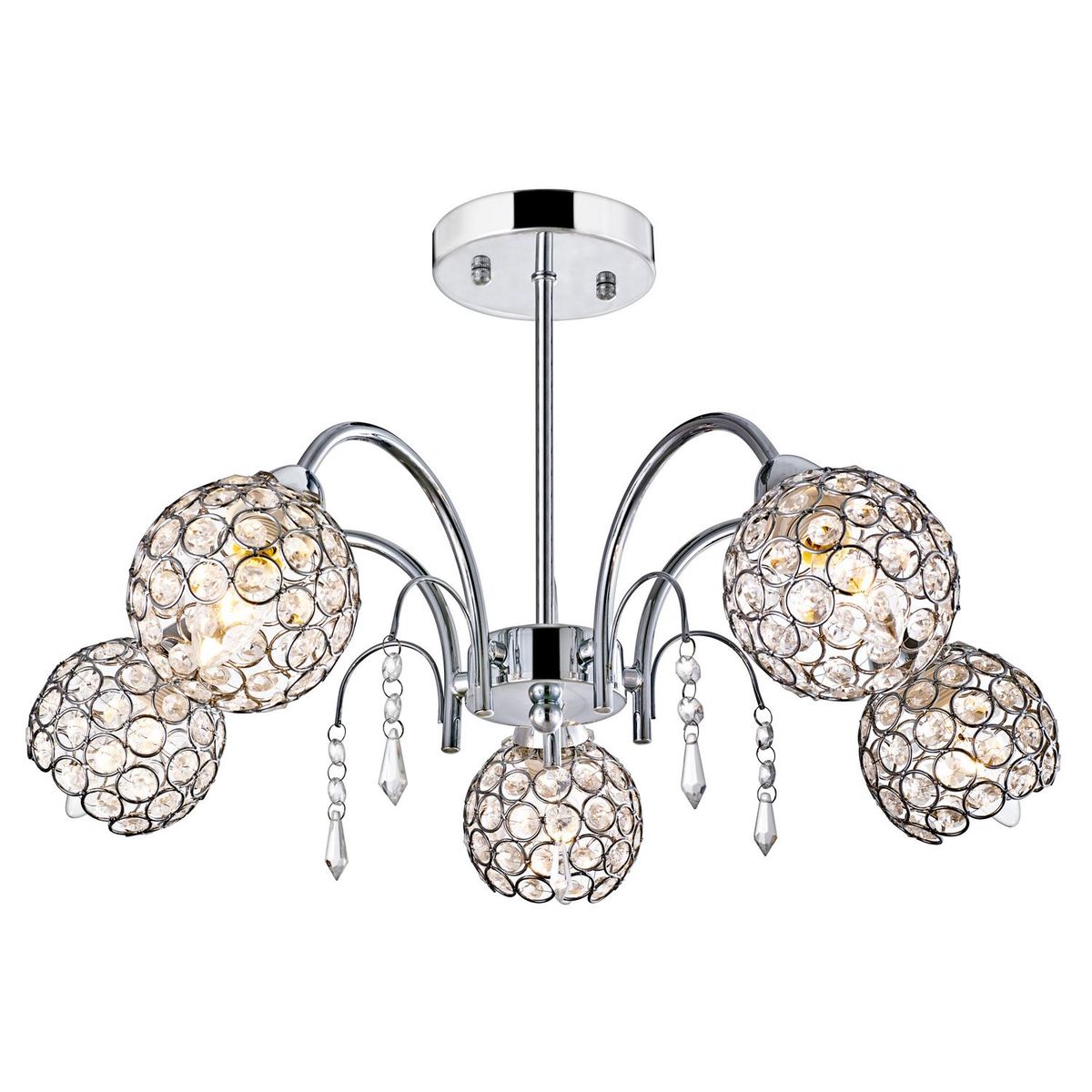 JUST HOME COLLECTION - Lámpara Colgante Almada Cristal Acero Gris