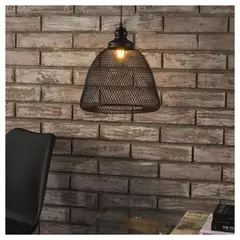 JUST HOME COLLECTION - Lámpara de Colgar Elvas Acero Negro 40 W 32 cm
