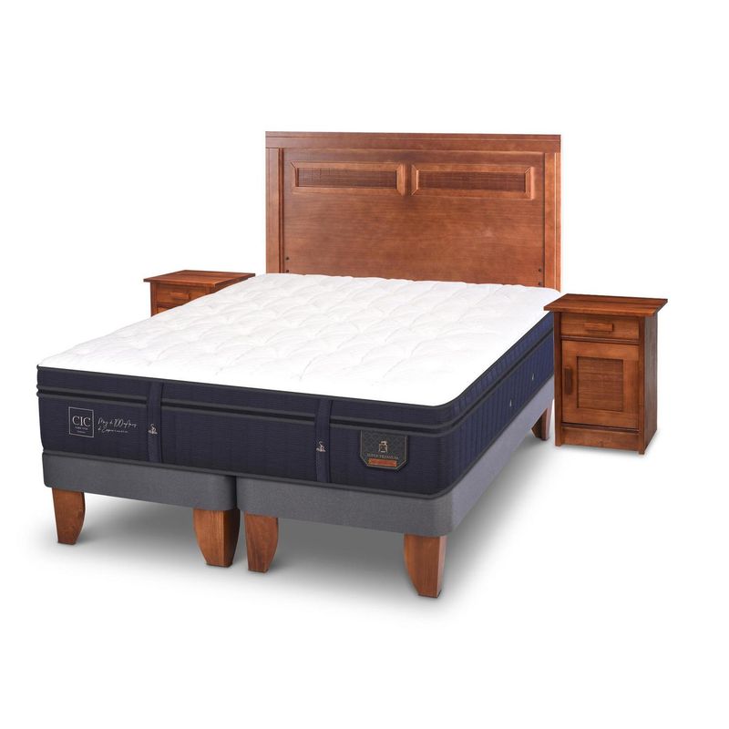 CIC - Cama Europea Super Premium 2 plazas BD + muebles