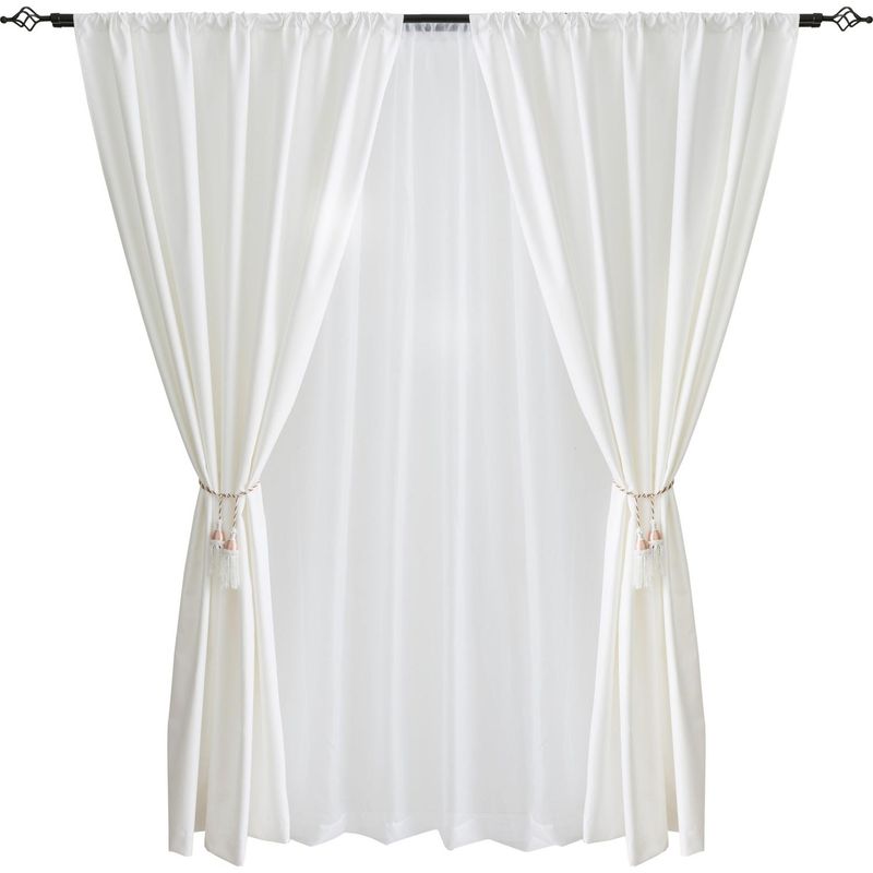 JUST HOME COLLECTION - Combo cortina sun-out + velo 140x220 cm crudo