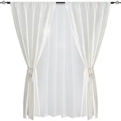 JUST HOME COLLECTION - Combo cortina sun-out + velo 140x220 cm crudo