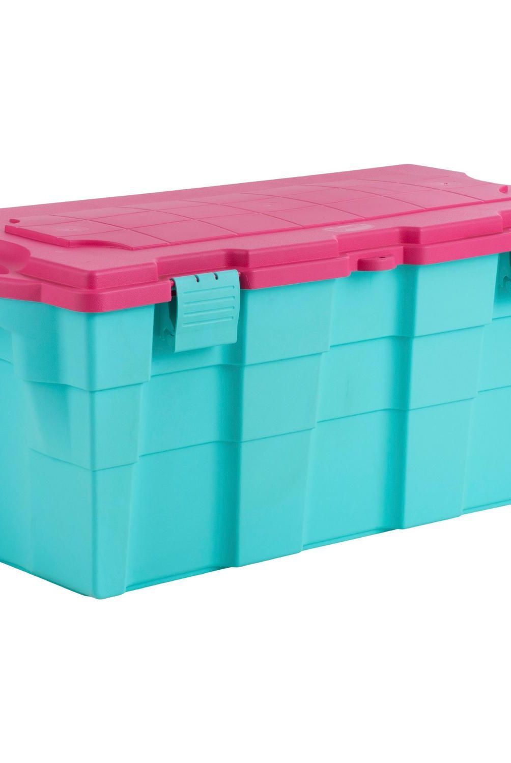 WENCO - Baúl Organizador 45x40x94 cm 100 l Verde/ Rosado