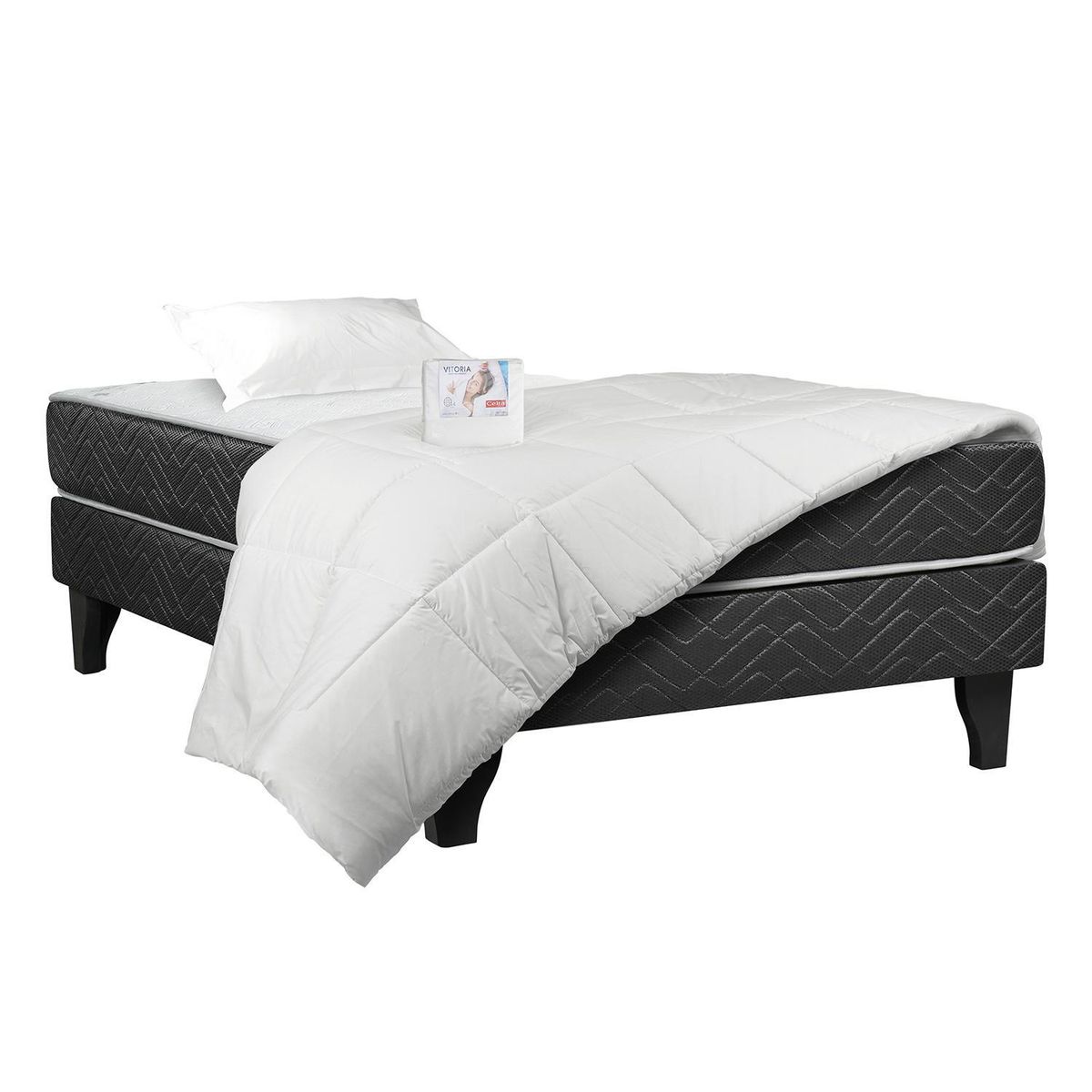 CELTA - Box Ibérico Iberico 1.5 plazas Gris claro