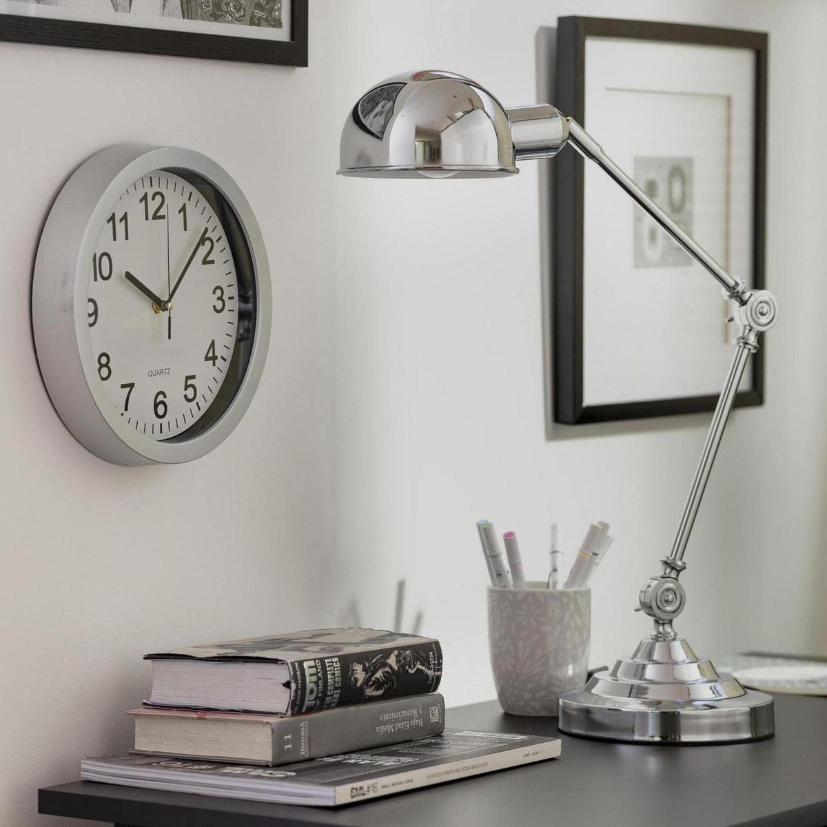 RONDA - Reloj redondo 30x30x4 cm blanco