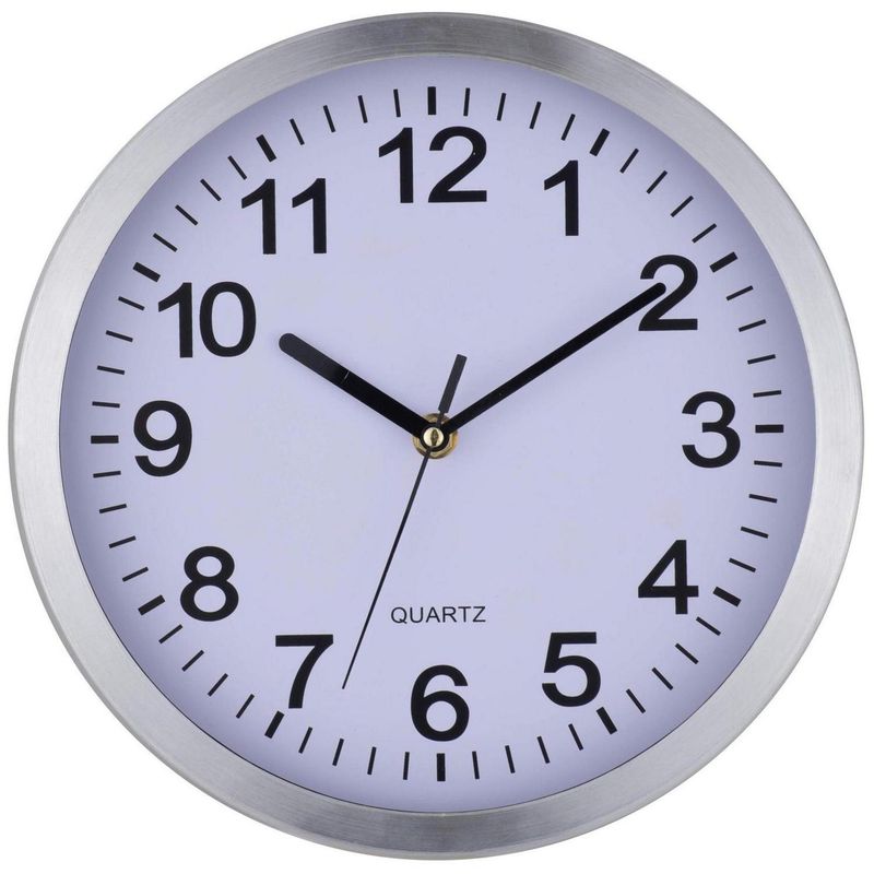 RONDA - Reloj mural 25 cm plateado