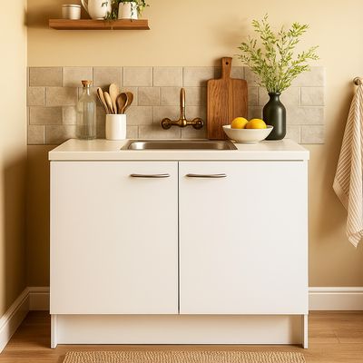 Imagen 2 del producto Mueble lavaplato melamina 80 cm blanco