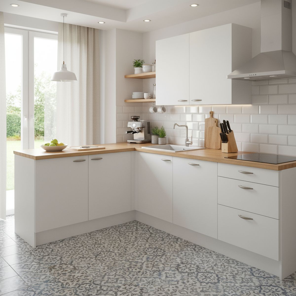 KHOR - Mueble lavaplato melamina 100 cm blanco