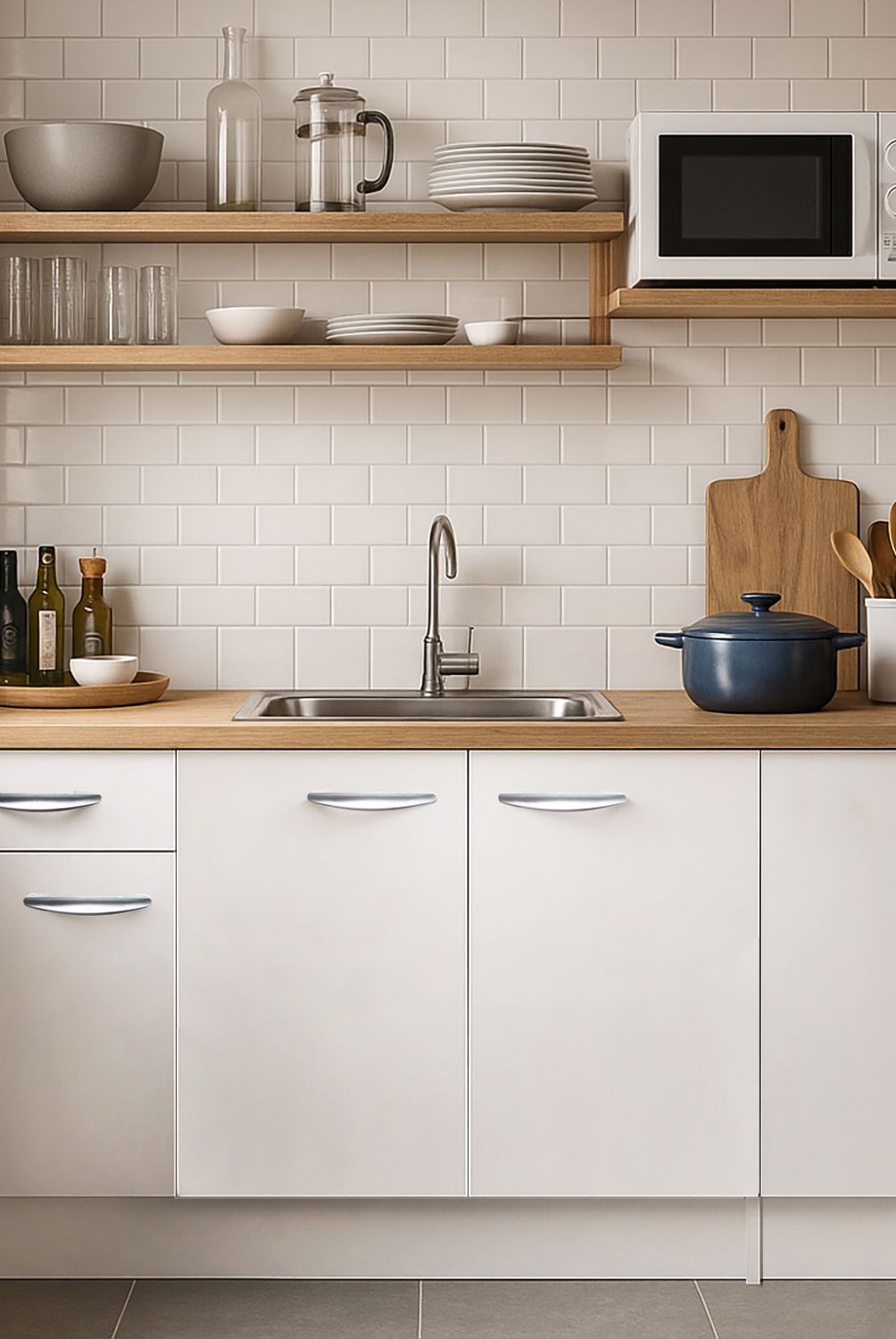 KHOR - Mueble Lavaplato Melamina 120 cm Blanco