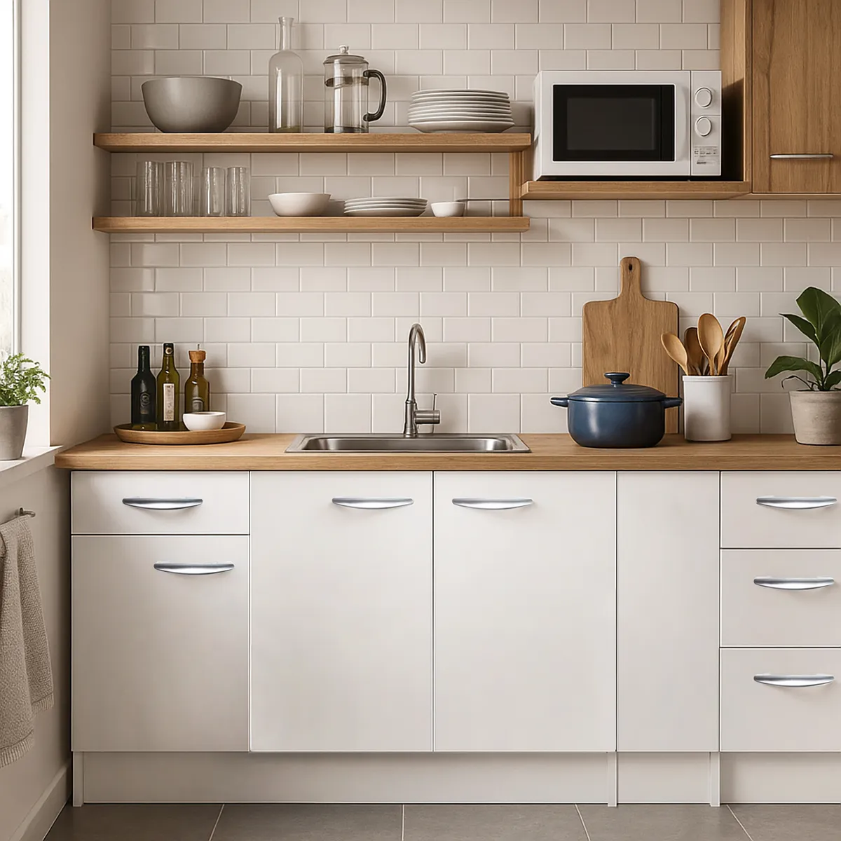 KHOR - Mueble Lavaplato Melamina 120 cm Blanco