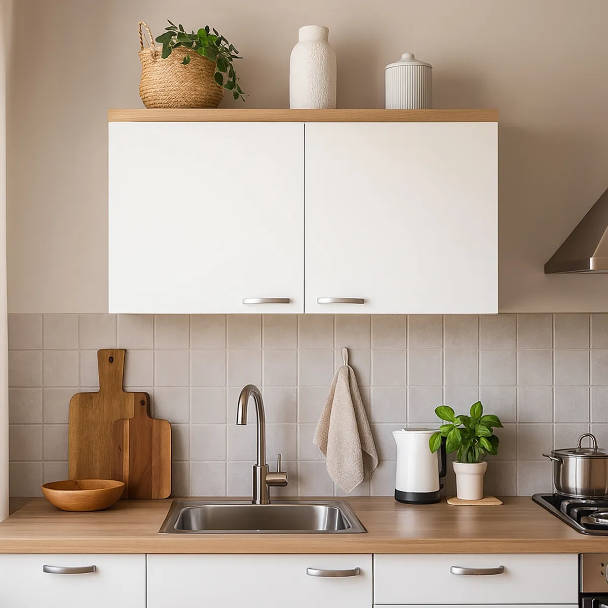 KHOR - Mueble mural 80 cm 2 puertas melamina blanco