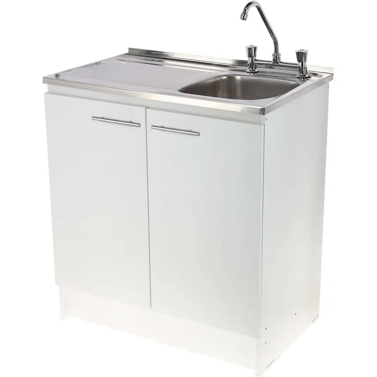 Kit mueble lavaplatos 80 cm izquierdo con rebalse