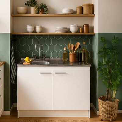 Imagen 2 del producto Kit mueble lavaplatos 100 cm derecho con rebalse