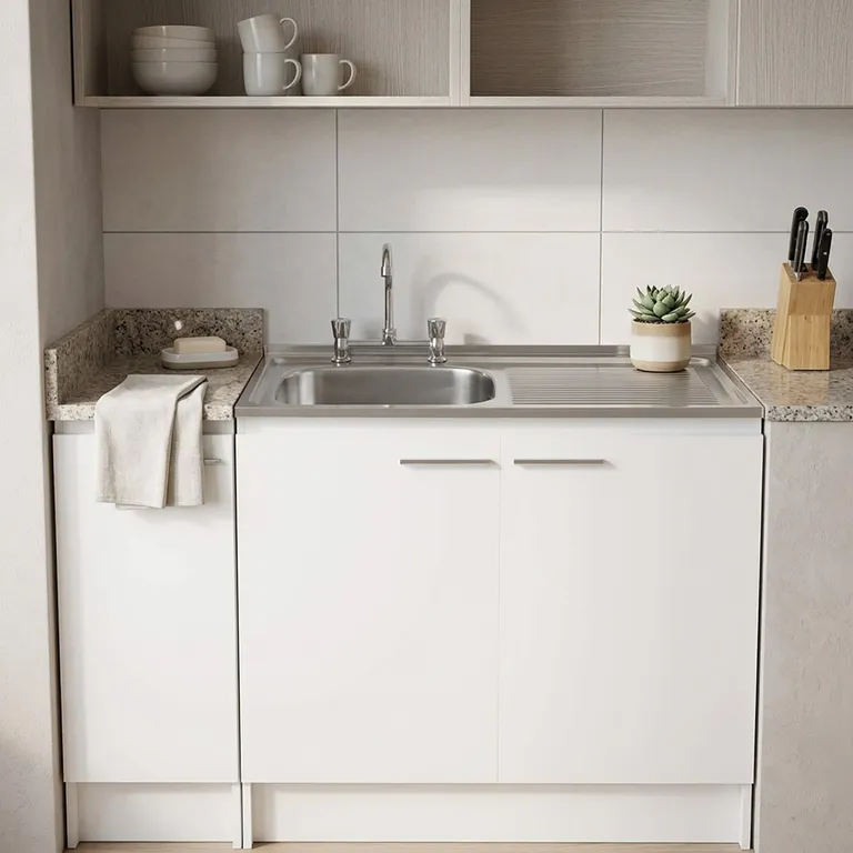 Kit mueble lavaplatos 100 cm derecho con rebalse