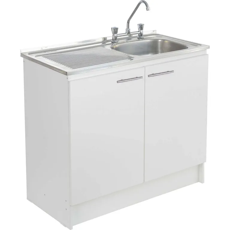 Kit mueble lavaplatos 100 cm izquierdo con rebalse