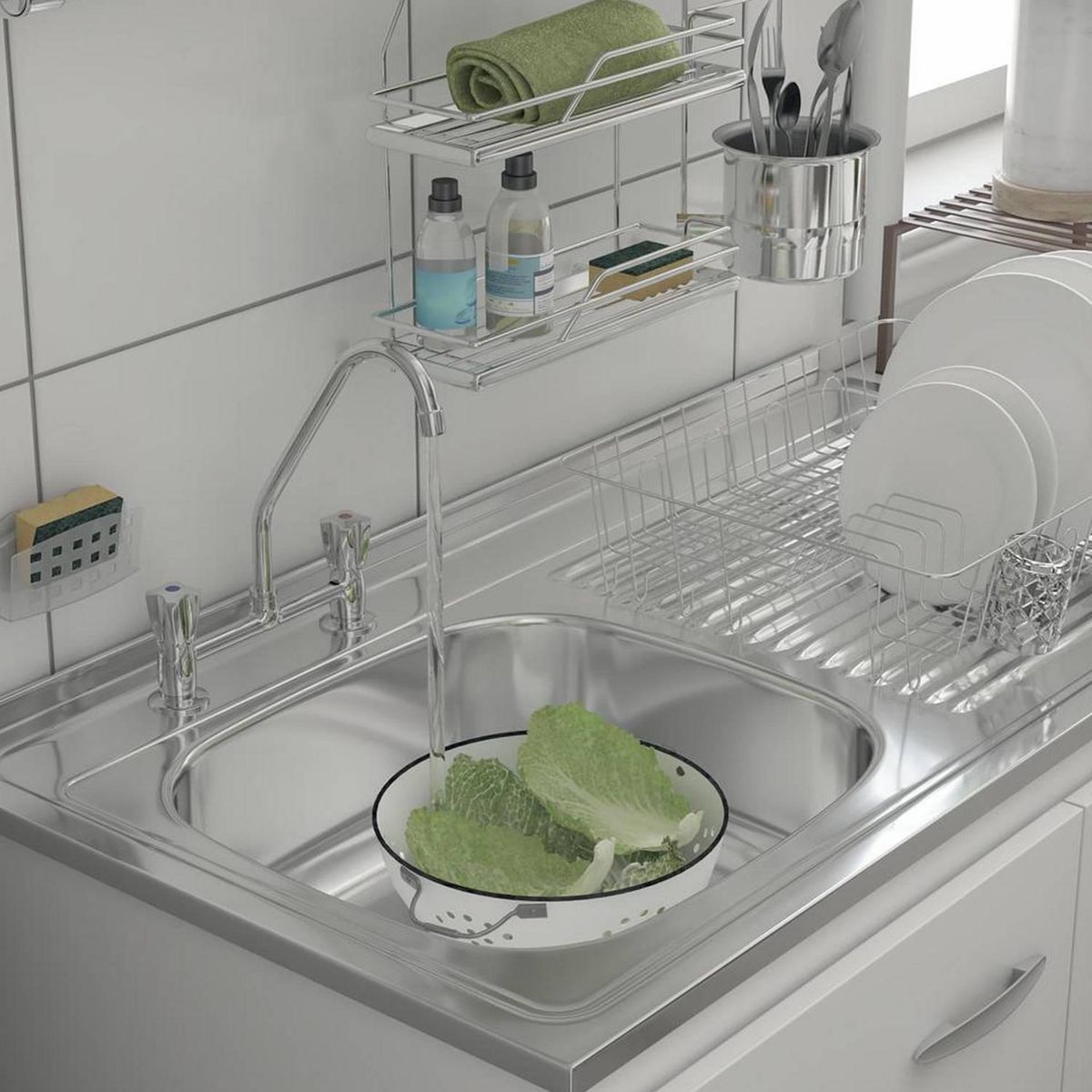 KHOR - kit mueble lavaplatos 120 cm derecho con rebalse