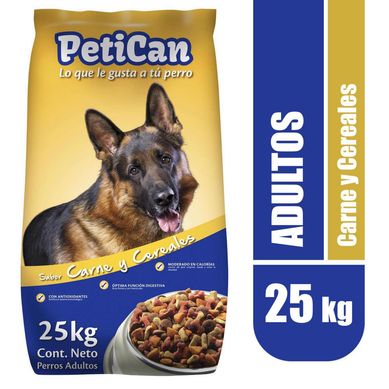 Alimento seco para perro adulto 25 kg carne y cereales