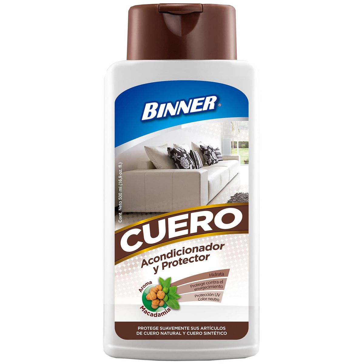 BINNER - Limpiador Acondicionador Cuero Binner 500 ml Muebles y Tapicería