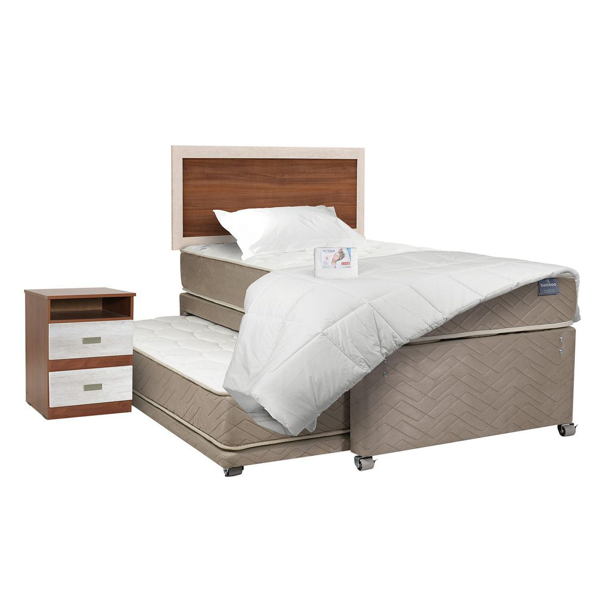 CELTA - Combo Nido Bamboo 1.5 plazas Beige