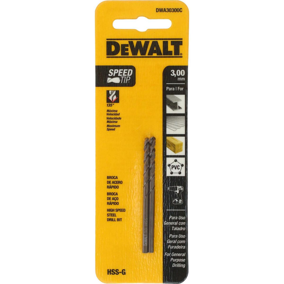 DEWALT - Broca HSS para metal 3x100 mm