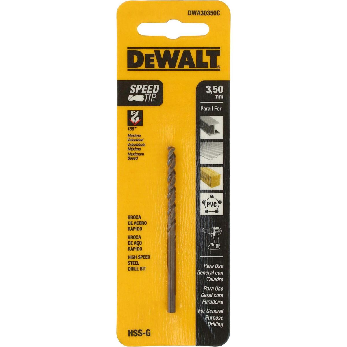 DEWALT - Broca HSS para metal 3,5x100 mm