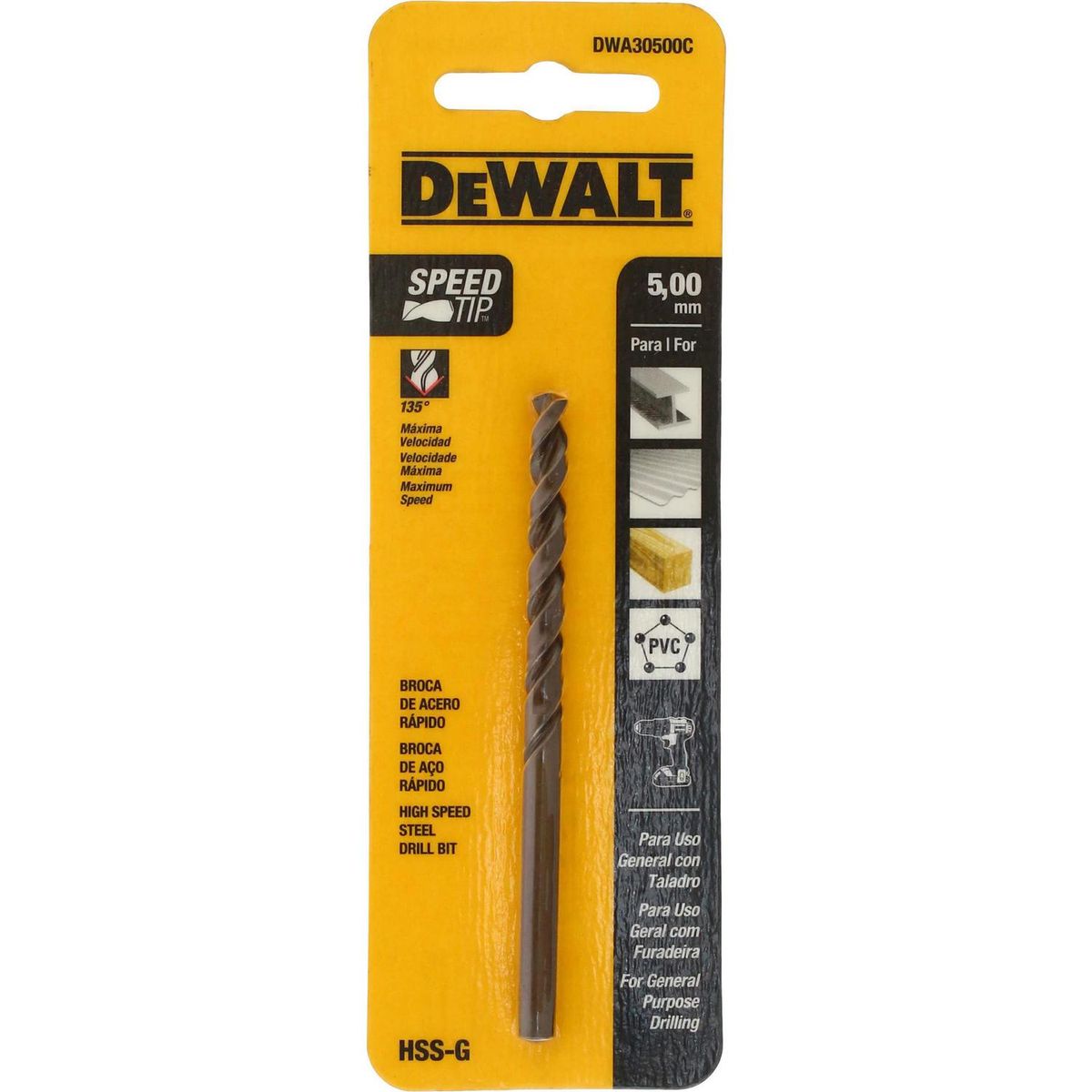DEWALT - Broca hhs para Metal 5 mmx12 cm