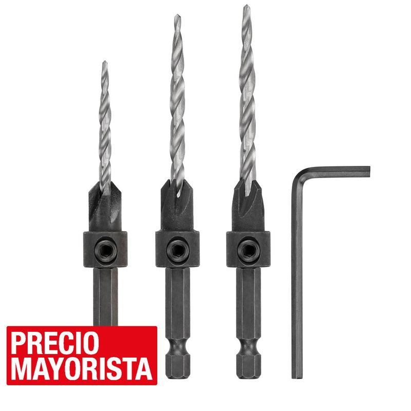 DEWALT - Set de brocas avellanadoras 3 unidades