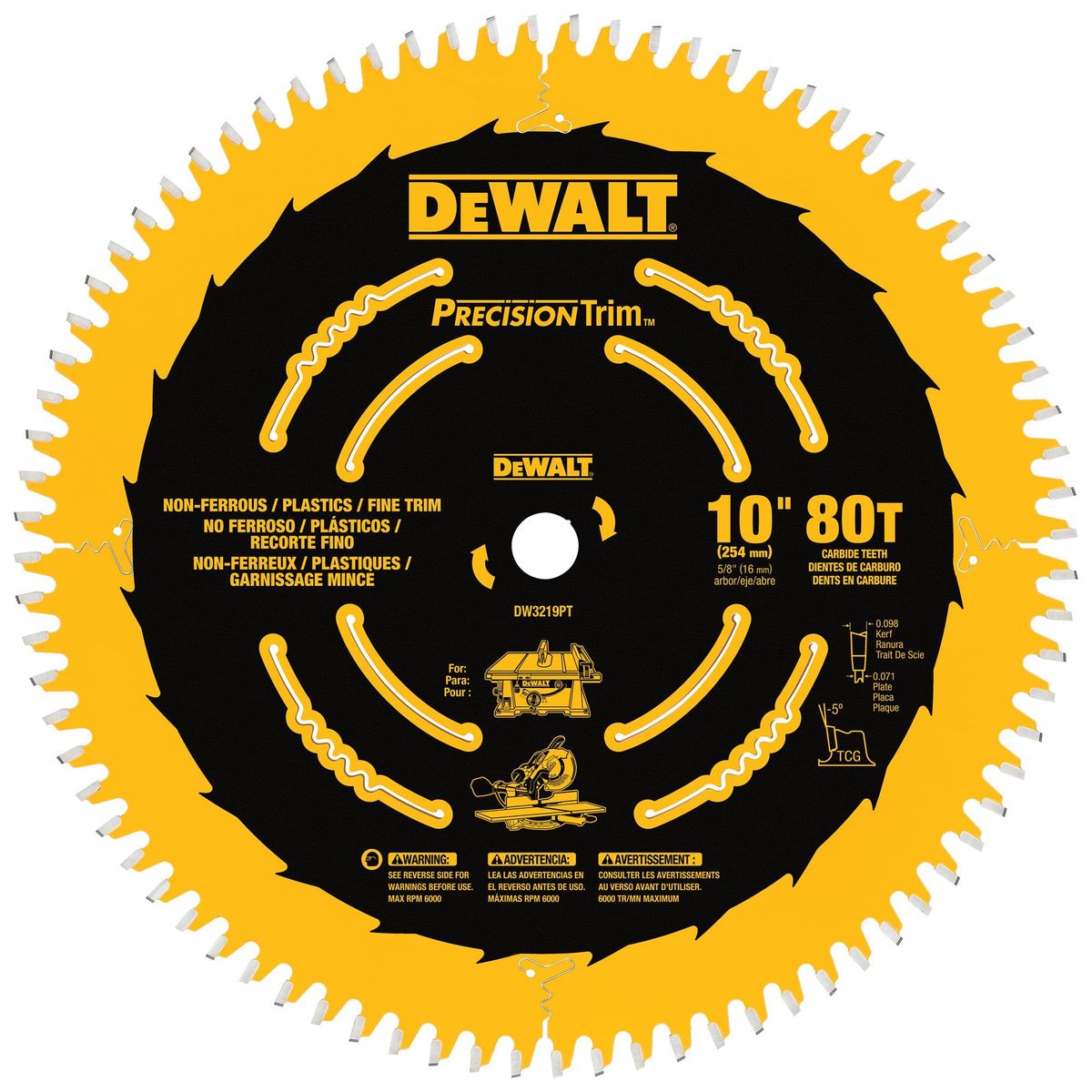 DEWALT - Disco De Sierra Circular 10" 80 Dientes