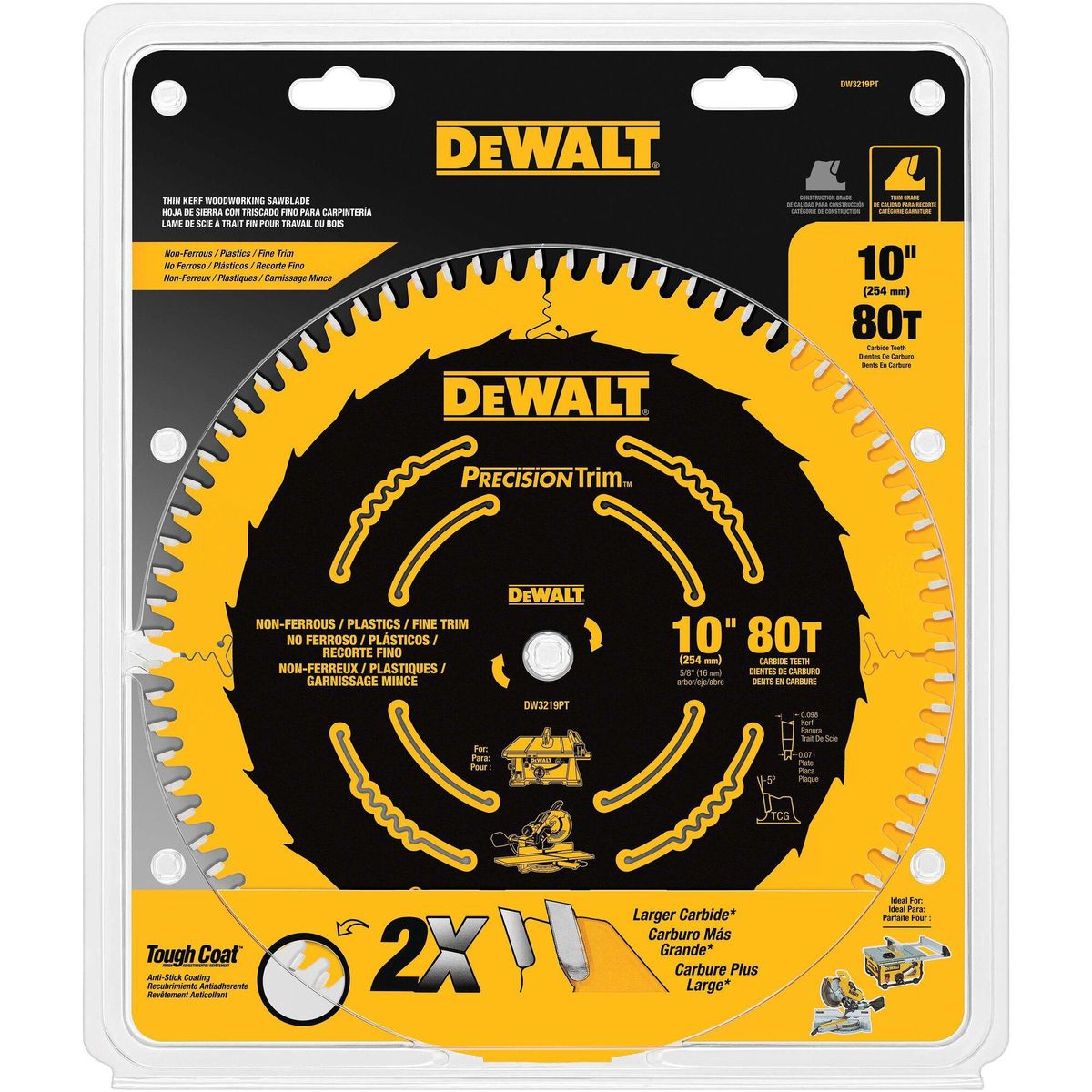 DEWALT - Disco De Sierra Circular 10" 80 Dientes