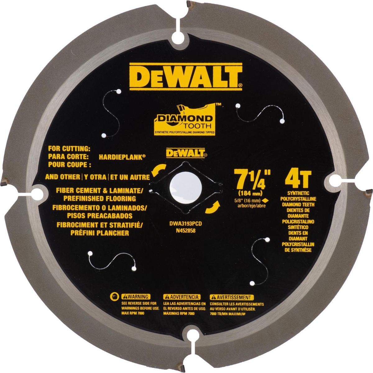 DEWALT - Disco De Sierra Circular 7 1/4" 4 Dientes