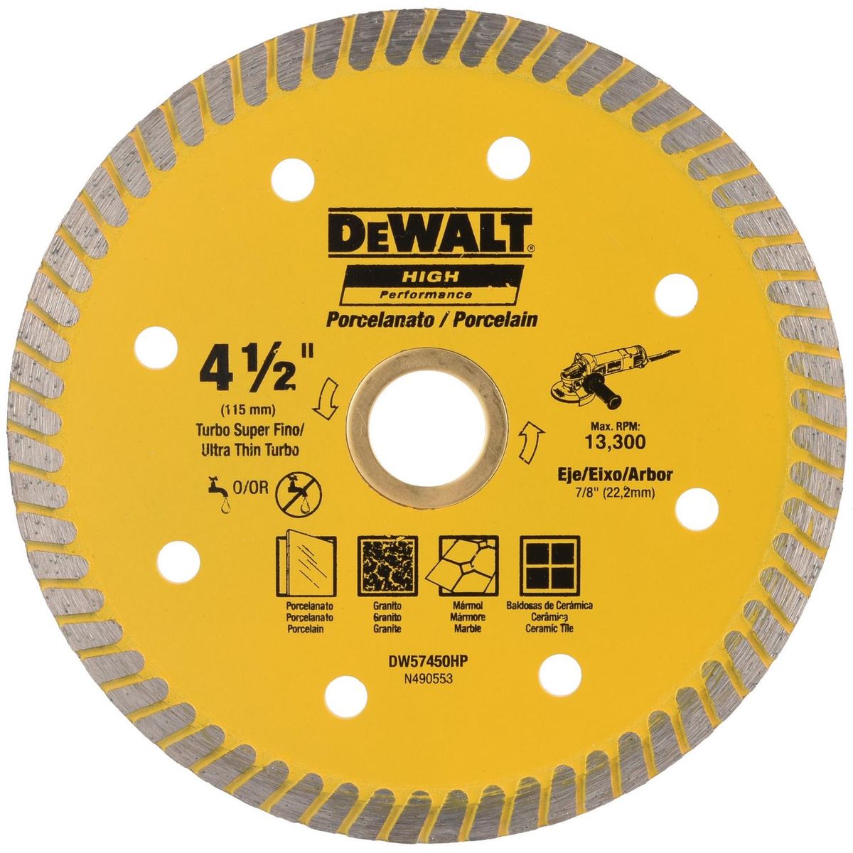 DEWALT - Disco de diamante 4 1/2" acero