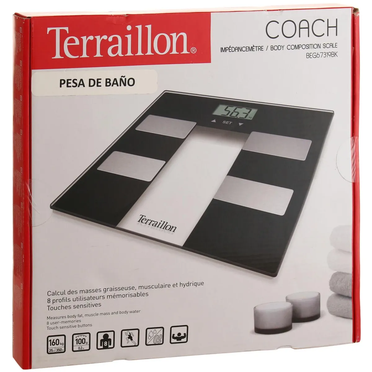 TERRAILLON - Pesa digital LCD 160 kg