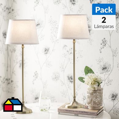 Pack 2 lmpara de mesa Bursa luz blanca