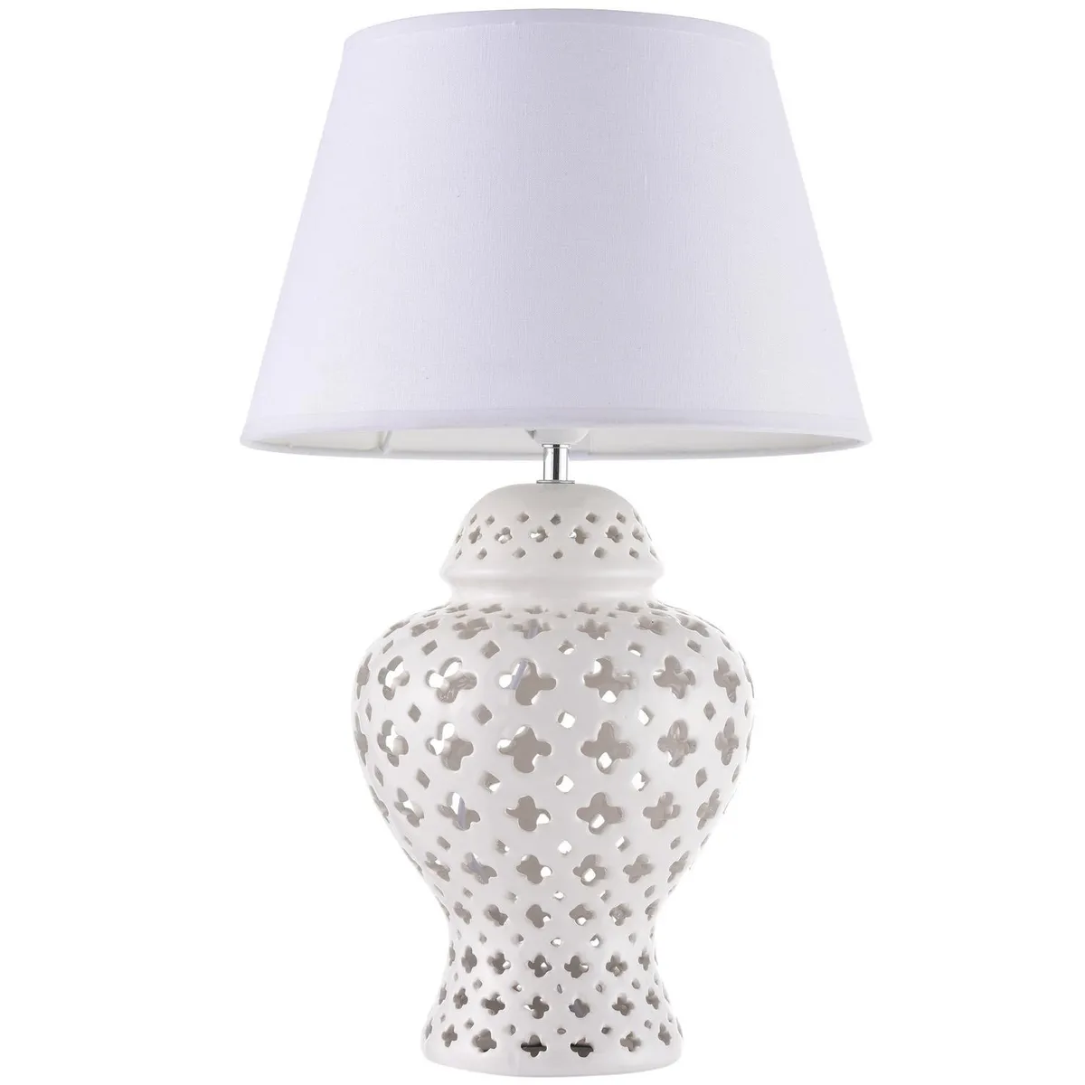 JUST HOME COLLECTION - Lámpara Mesa Bodrum Blanco 25x51 cm