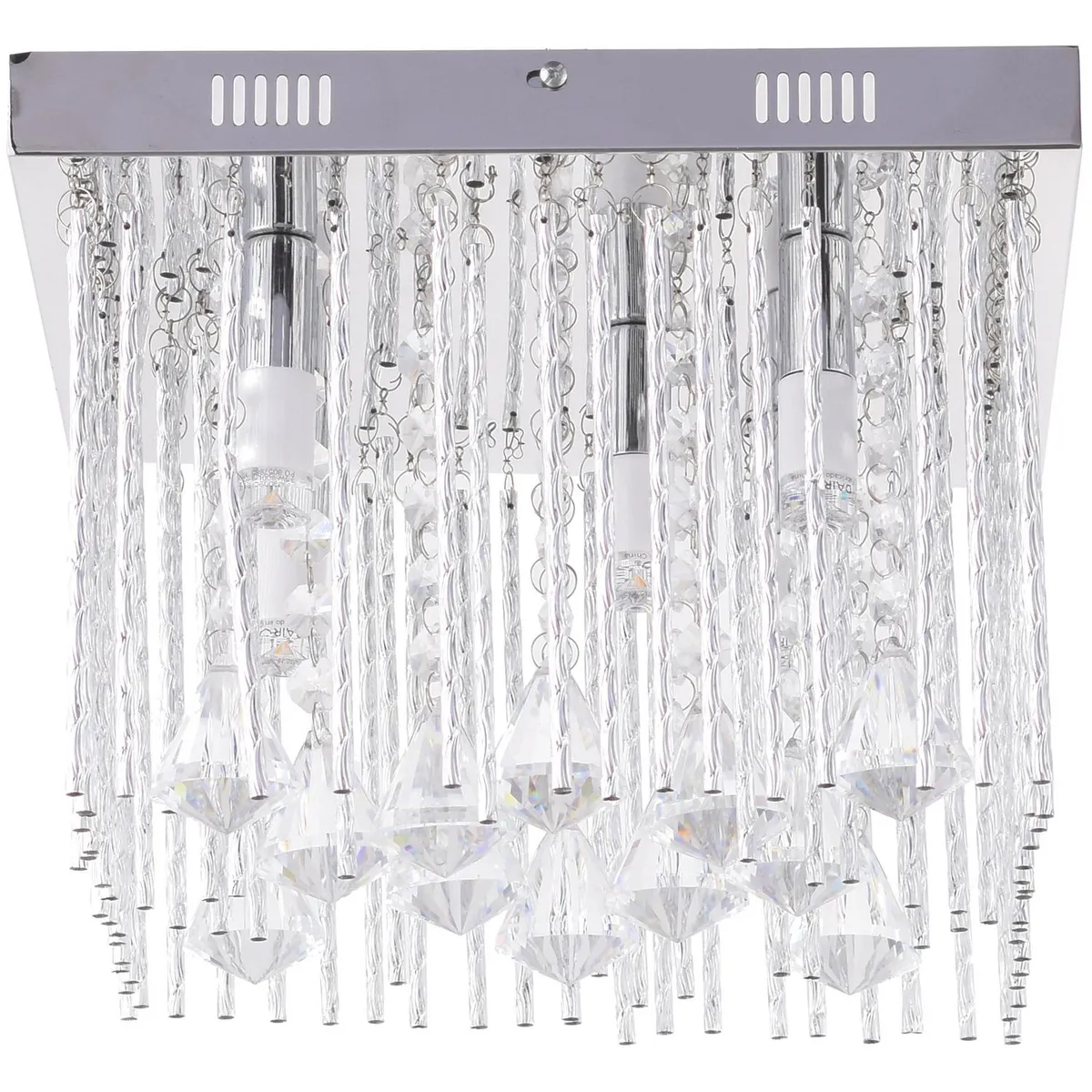 JUST HOME COLLECTION - Lámpara Techo Nin 5 Luces Vidrio Gris