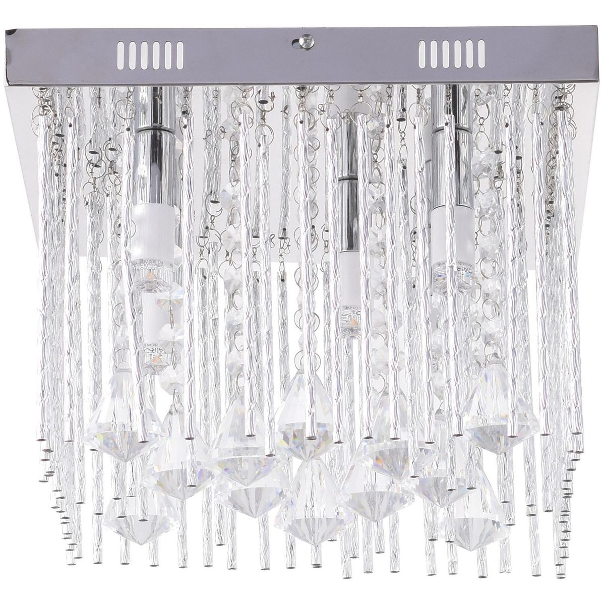 JUST HOME COLLECTION - Lámpara Techo Nin 5 Luces Vidrio Gris