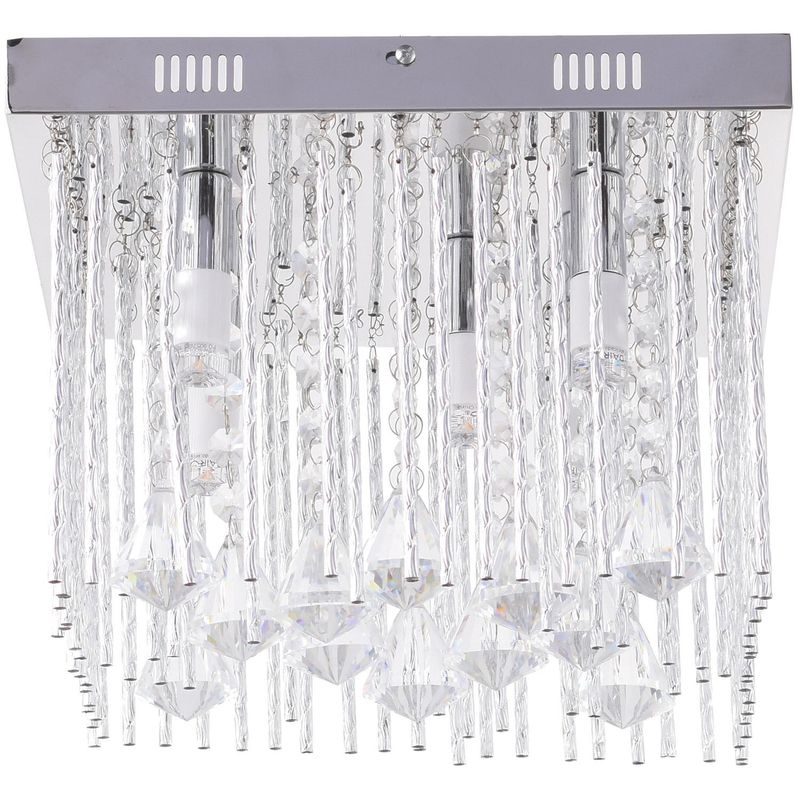 JUST HOME COLLECTION - Lámpara Techo Nin 5 Luces Vidrio Gris/Plata 30 cm