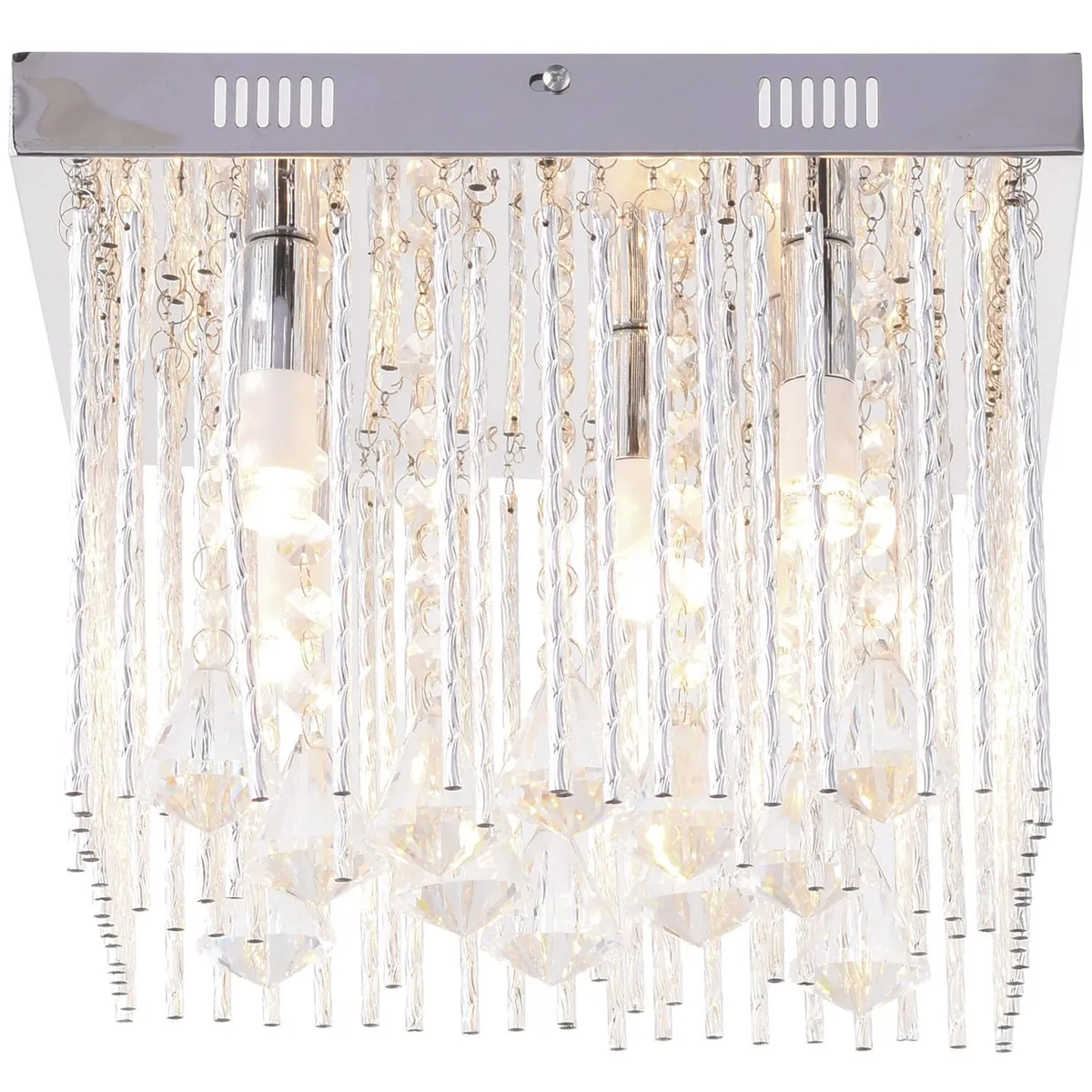 JUST HOME COLLECTION - Lámpara Techo Nin 5 Luces Vidrio Gris