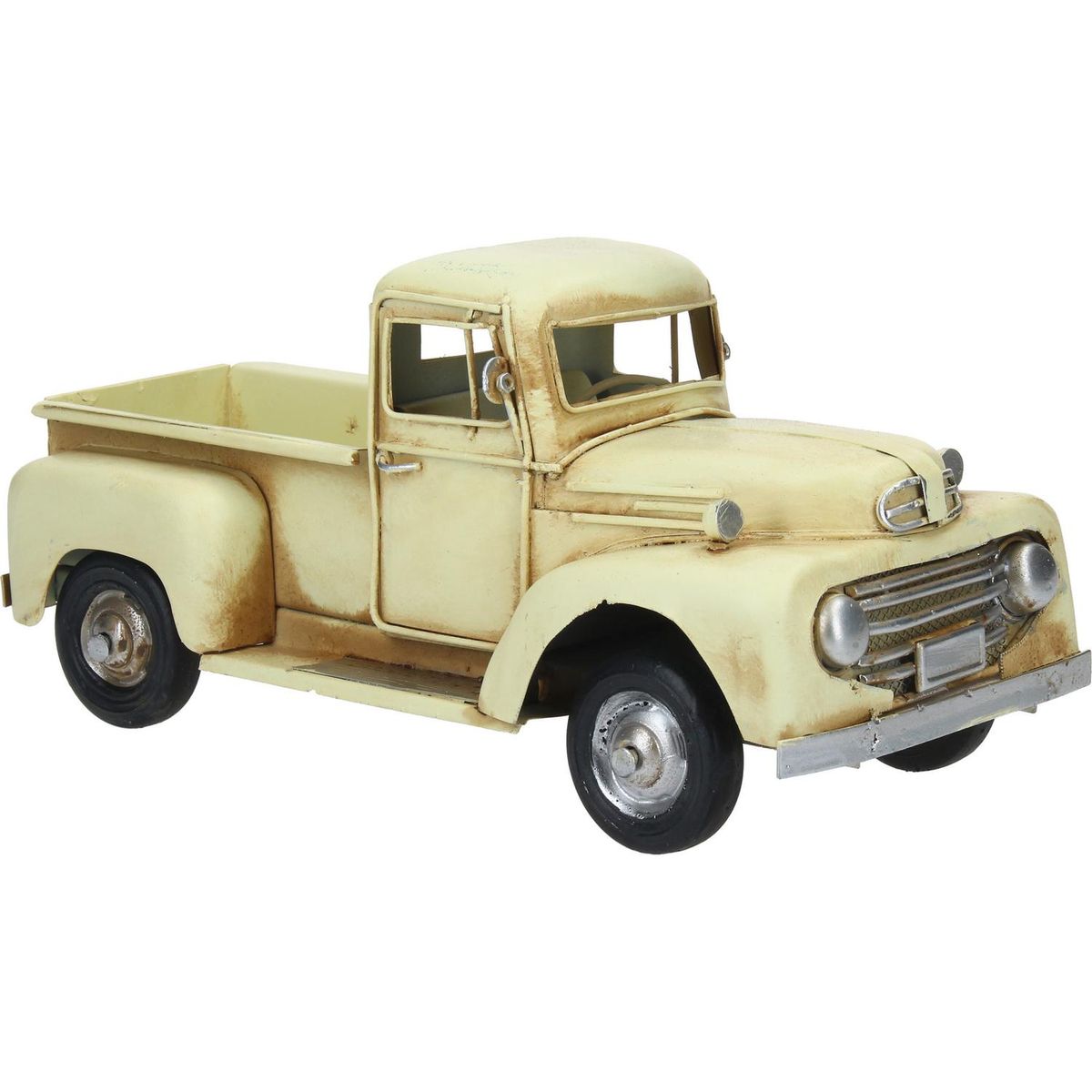 VGO - Camión descapotable decorativo 11x26 cm metal beige