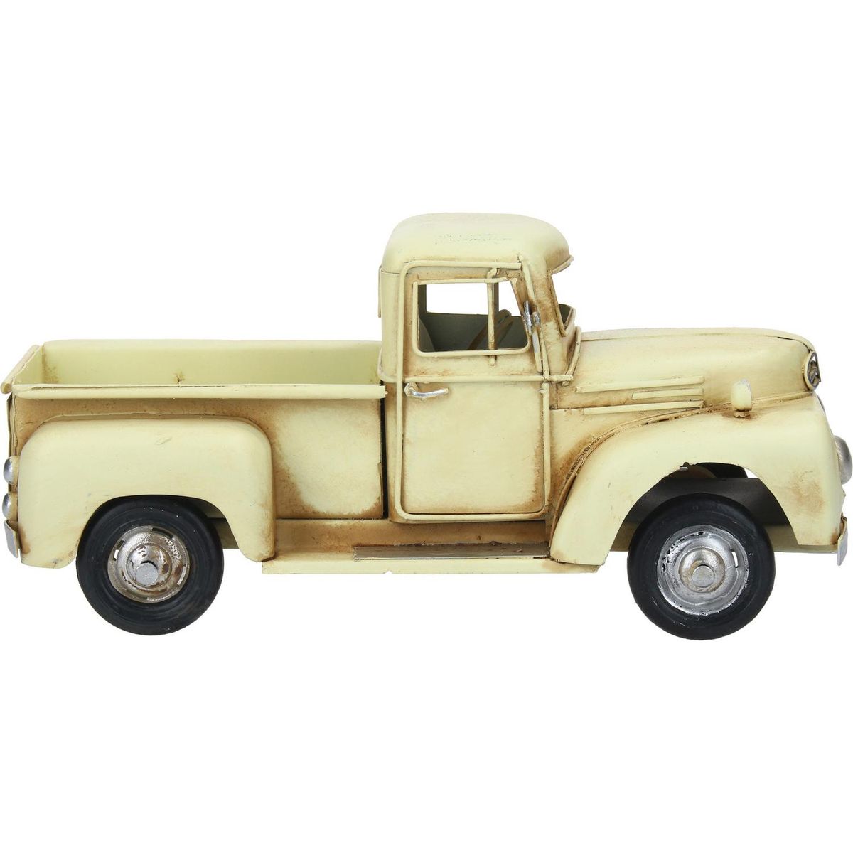 VGO - Camión descapotable decorativo 11x26 cm metal beige
