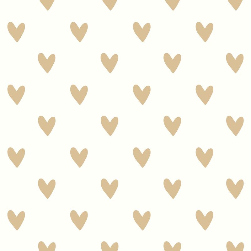 ROOMMATES - Rollos Adhesivos Reutilizables corazones dorados 52x503 cm